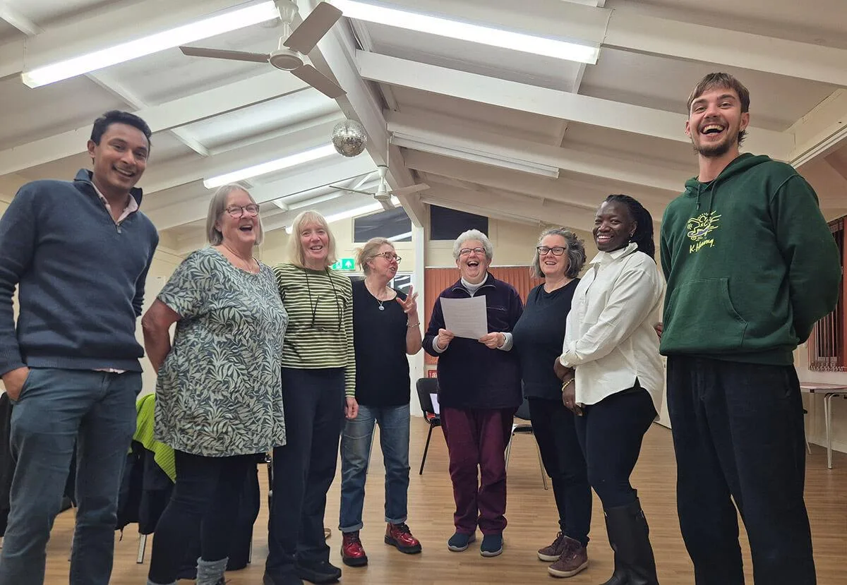 Members of the Peabody Community Choir at a rehearsal in Hammersmith Community Hall